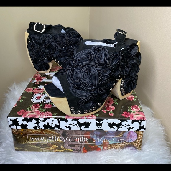 Jeffrey Campbell Vintage Flower Suede Shoes - Picture 2 of 15